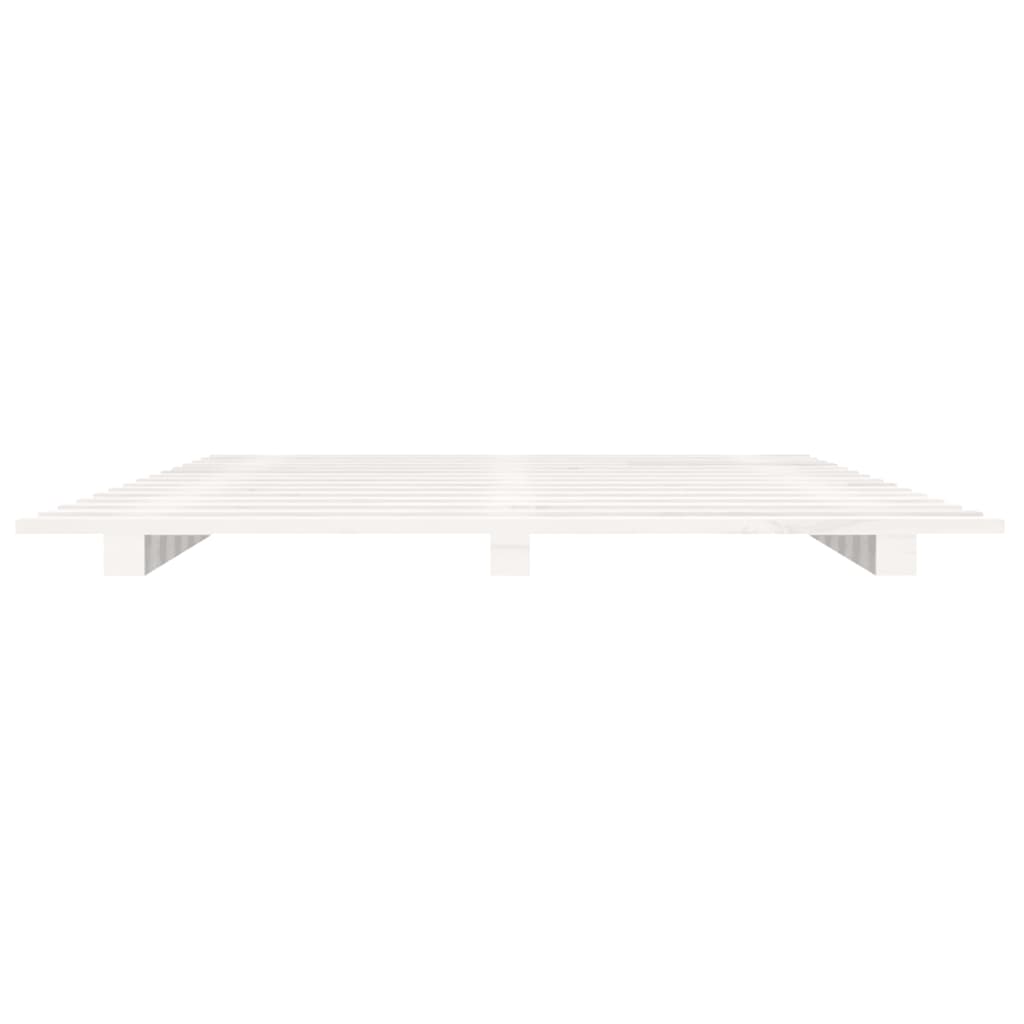 Bed Frame White 153x203 cm Queen Size Solid Wood Pine