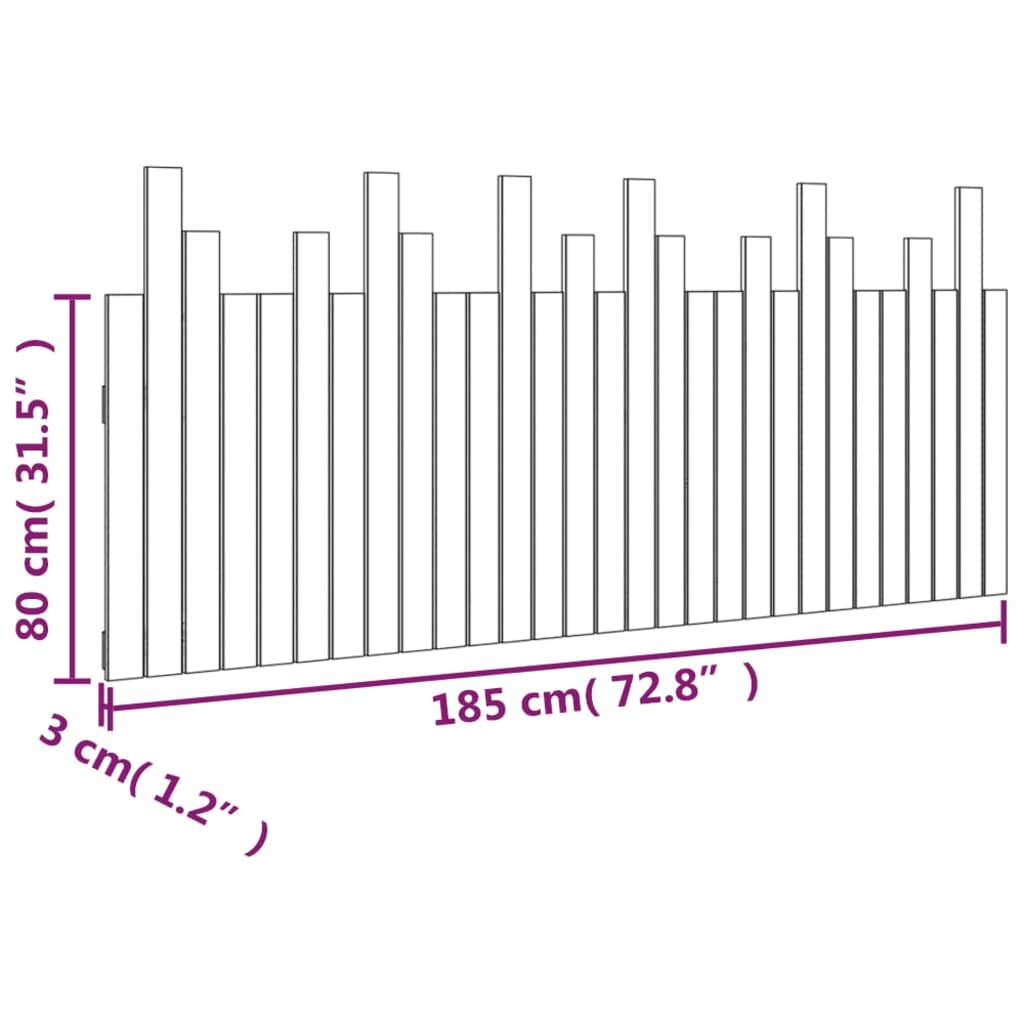 Wall Headboard 85X3X80 Cm Solid Wood Pine