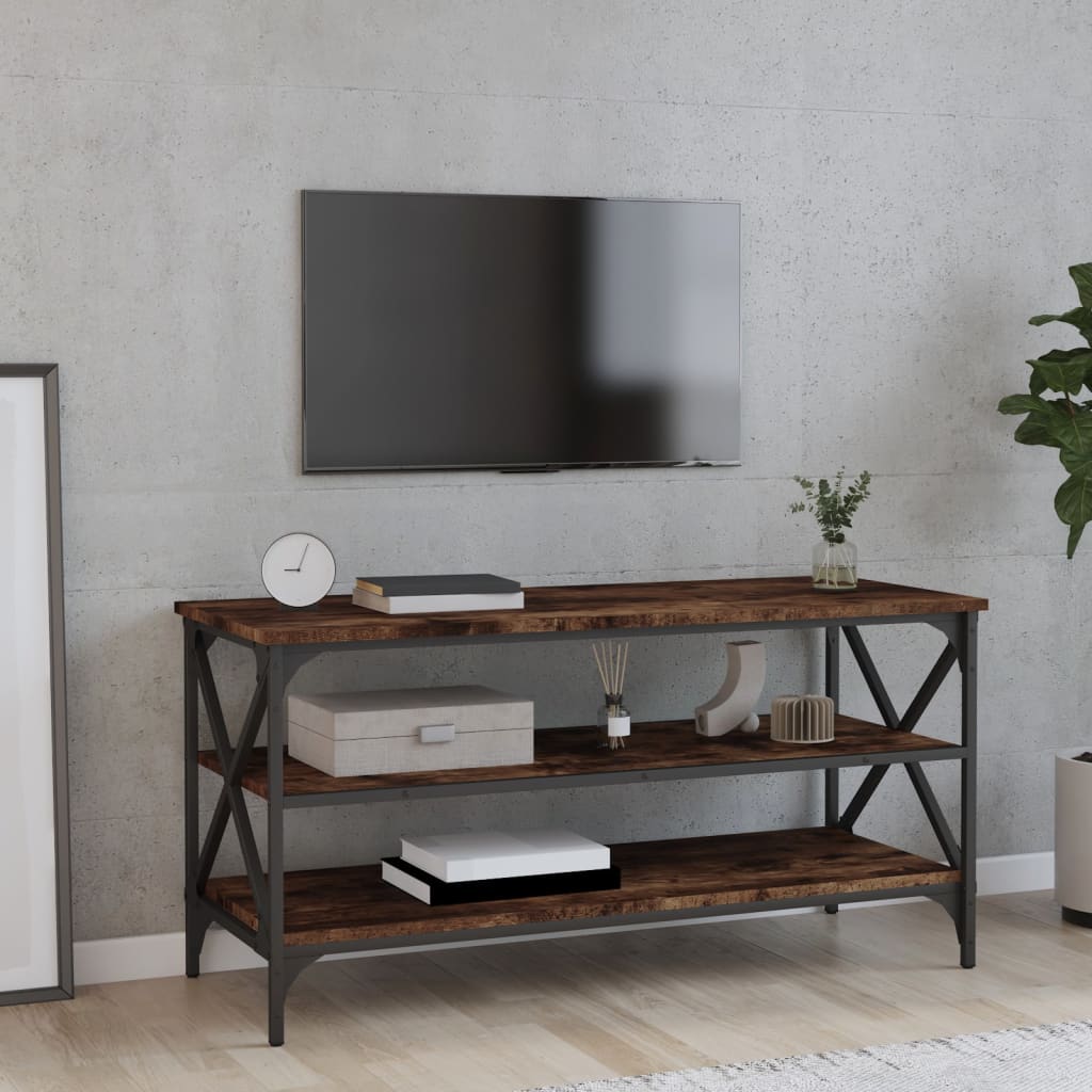 TV Cabinet Smoked Oak 100x40x50 cm Engineered Wood