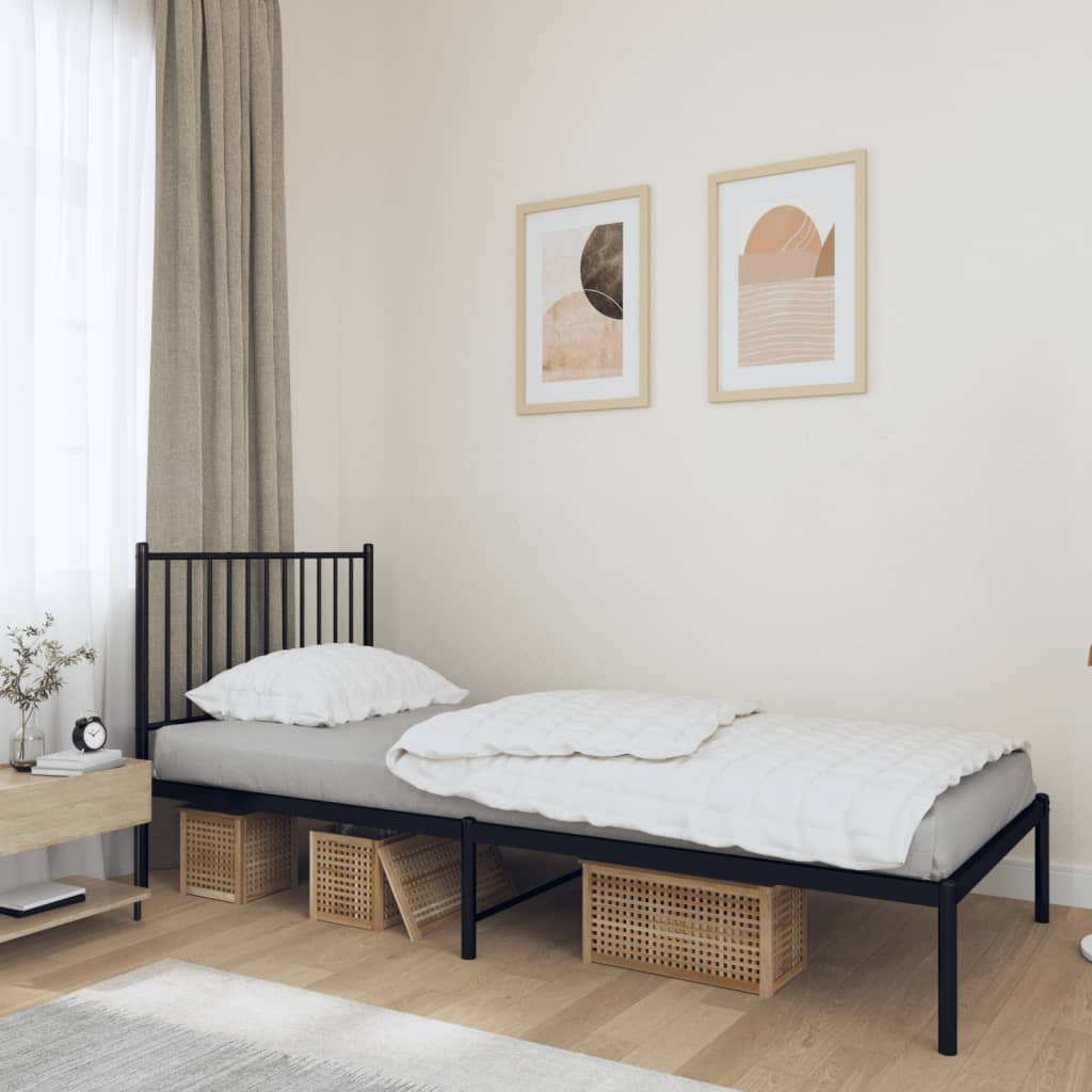 Metal Bed Frame With Headboard And Footboard 183X203 Cm King