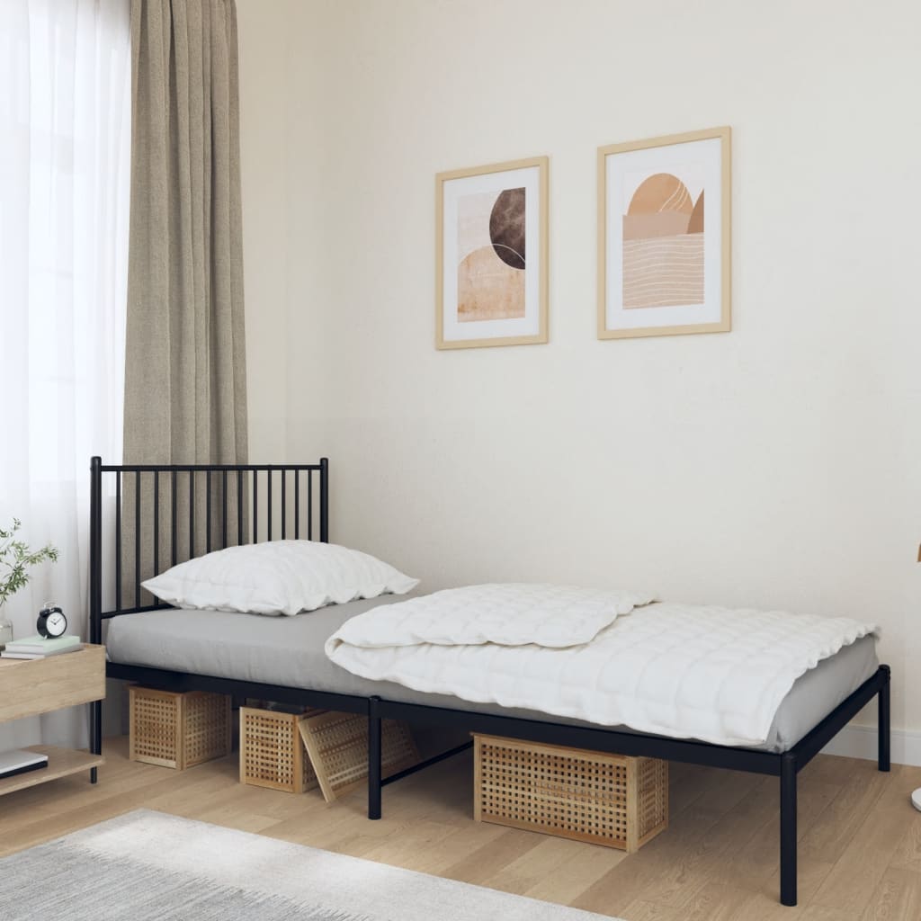 Metal Bed Frame With Headboard And Footboard 183X203 Cm King