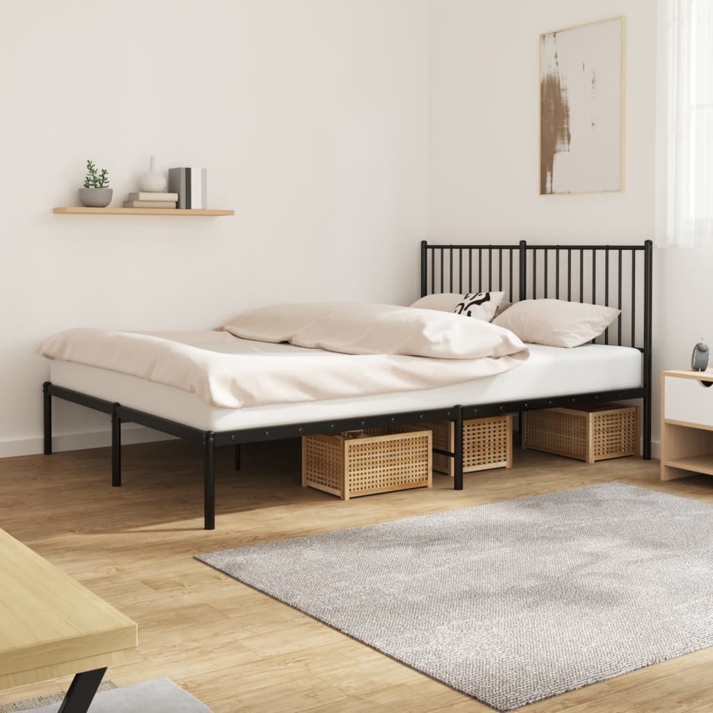 Metal Bed Frame With Headboard And Footboard 183X203 Cm King