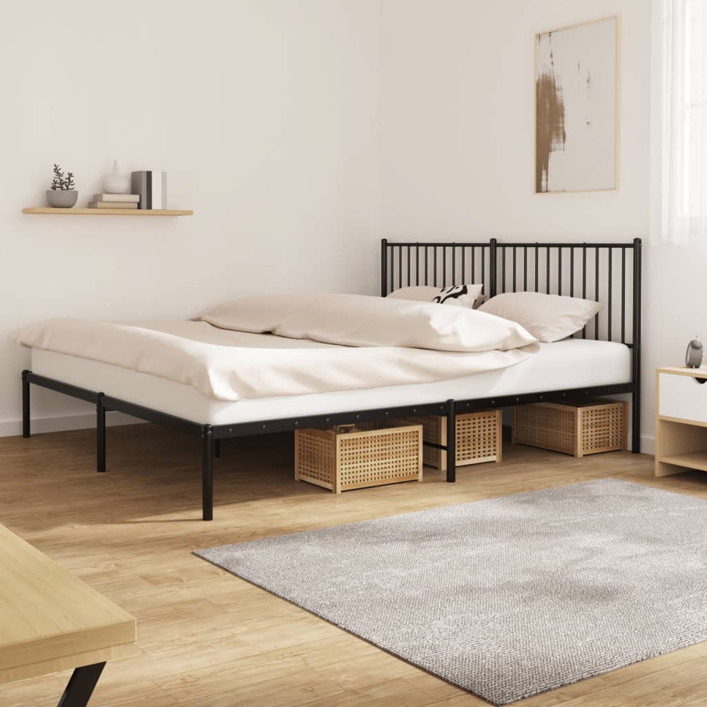 Metal Bed Frame With Headboard And Footboard 183X203 Cm King