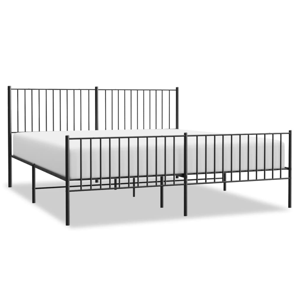 Metal Bed Frame With Headboard And Footboard 183X203 Cm King