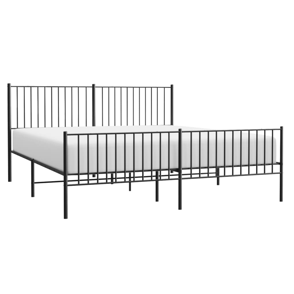 Metal Bed Frame With Headboard And Footboard 183X203 Cm King