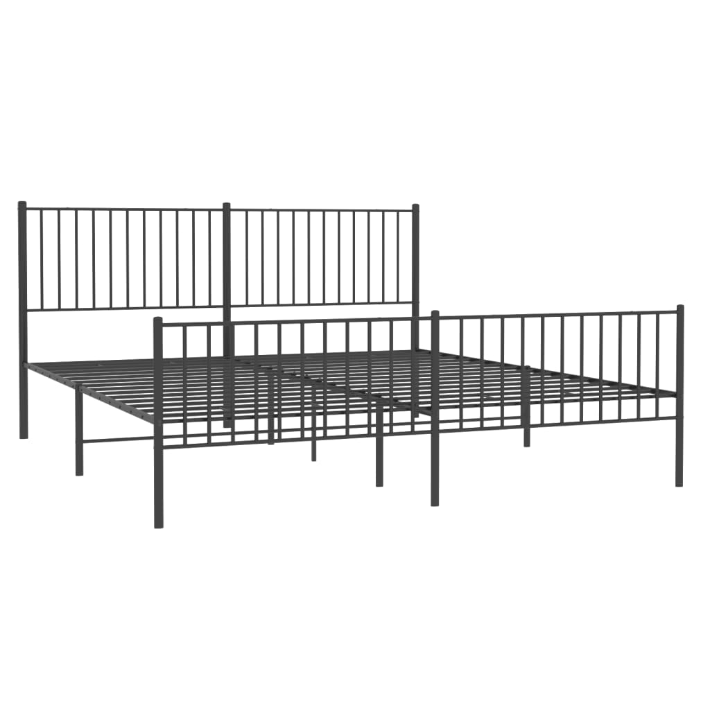 Metal Bed Frame With Headboard And Footboard 183X203 Cm King