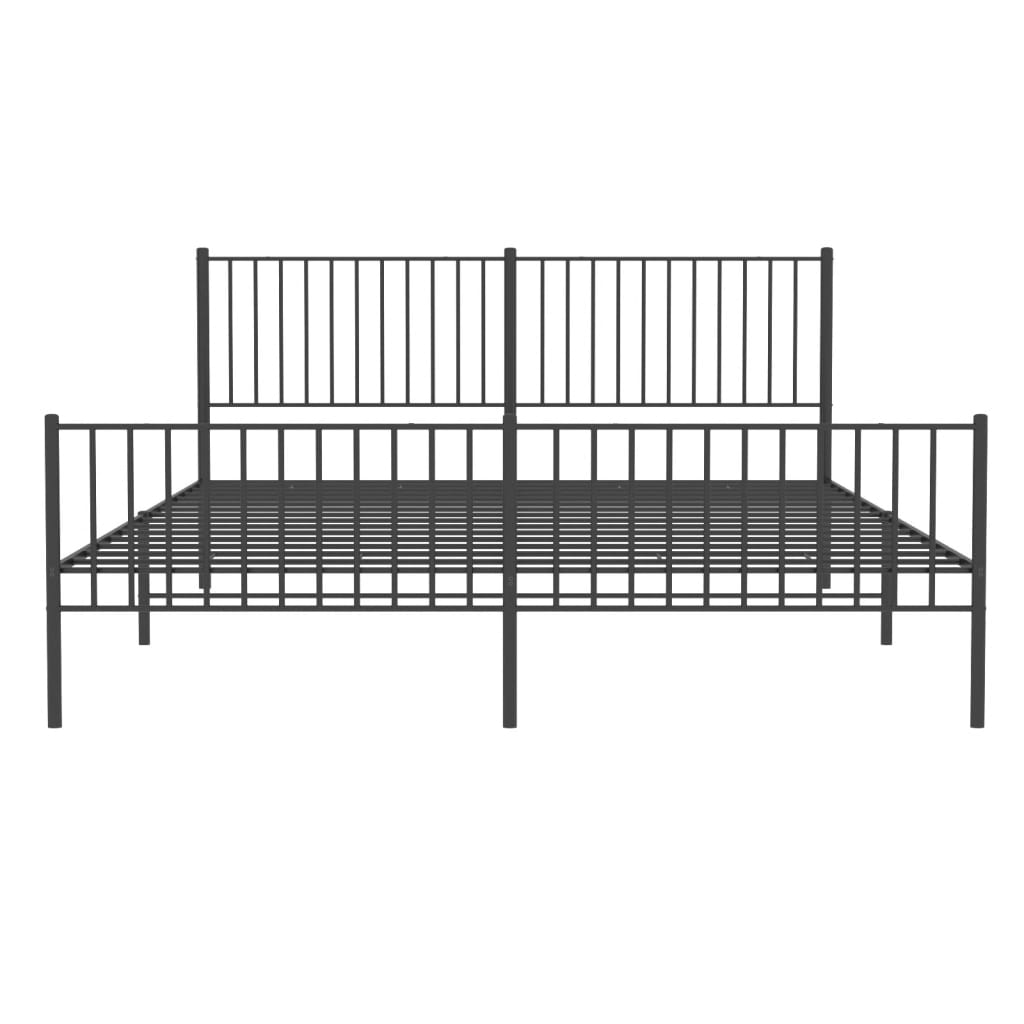 Metal Bed Frame With Headboard And Footboard 183X203 Cm King