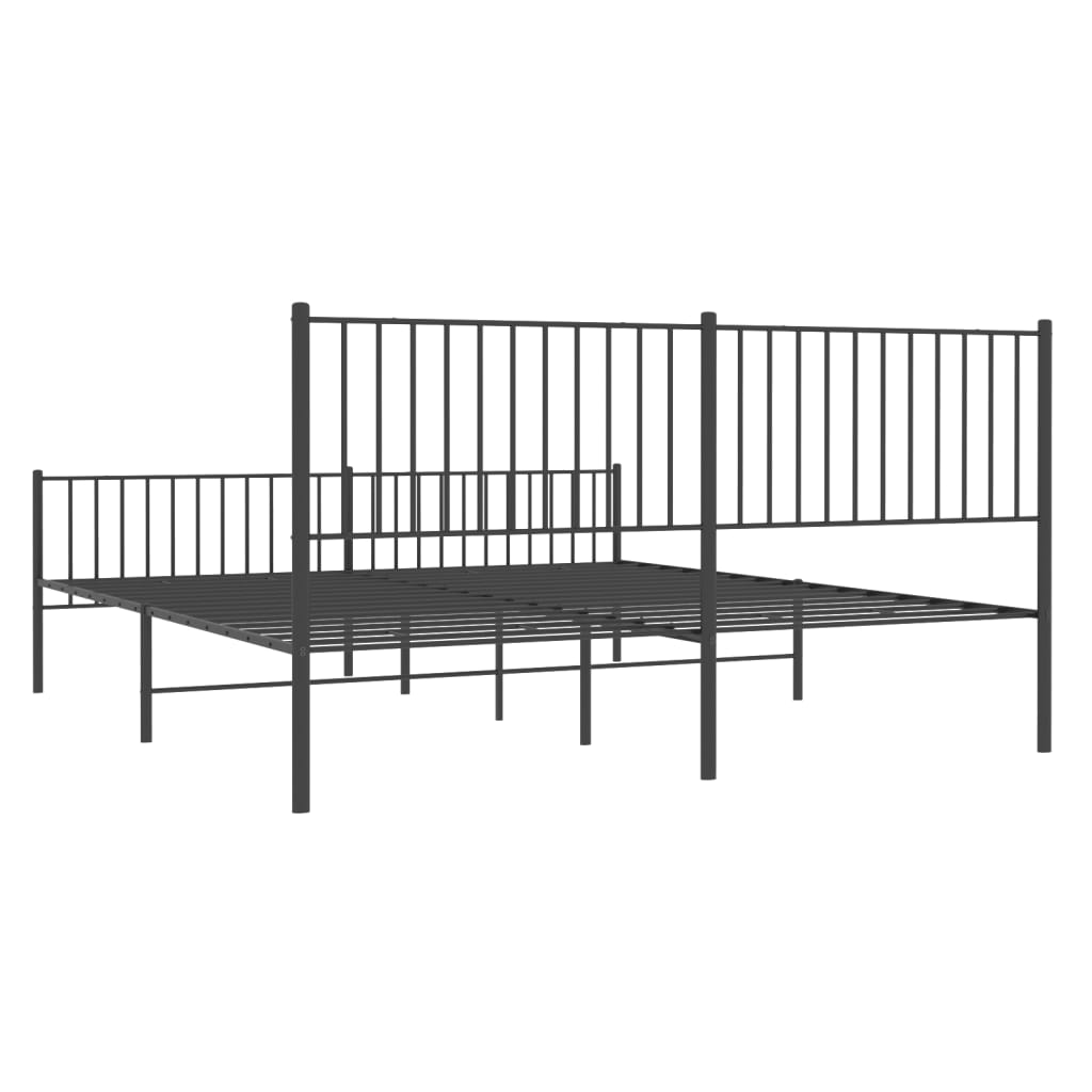 Metal Bed Frame With Headboard And Footboard 183X203 Cm King