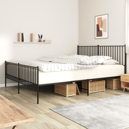 Metal Bed Frame With Headboard And Footboard 183X203 Cm King