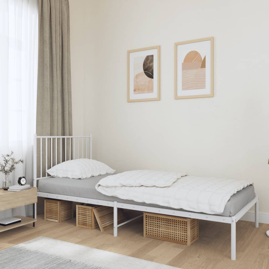 Metal Bed Frame With Headboard And Footboard 183X203 Cm King