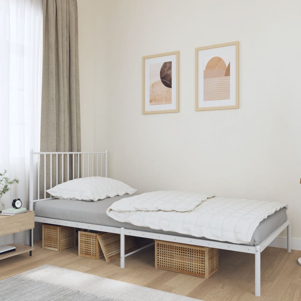 Metal Bed Frame With Headboard And Footboard 183X203 Cm King