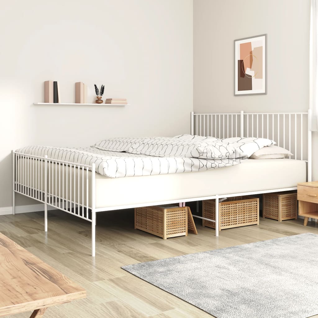 Metal Bed Frame With Headboard And Footboard 183X203 Cm King