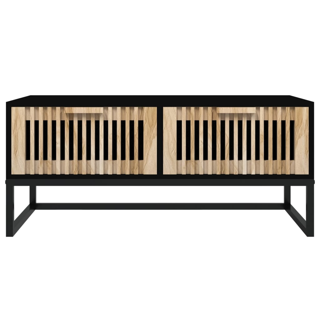 Coffee Table Black 80x40x35 cm Engineered Wood and Iron