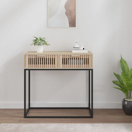 Console Table 80x30x75 cm Engineered Wood and Iron