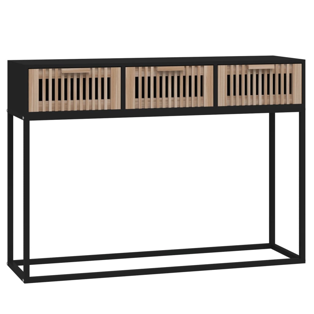 Console Table Black 105x30x75 cm Engineered Wood and Iron