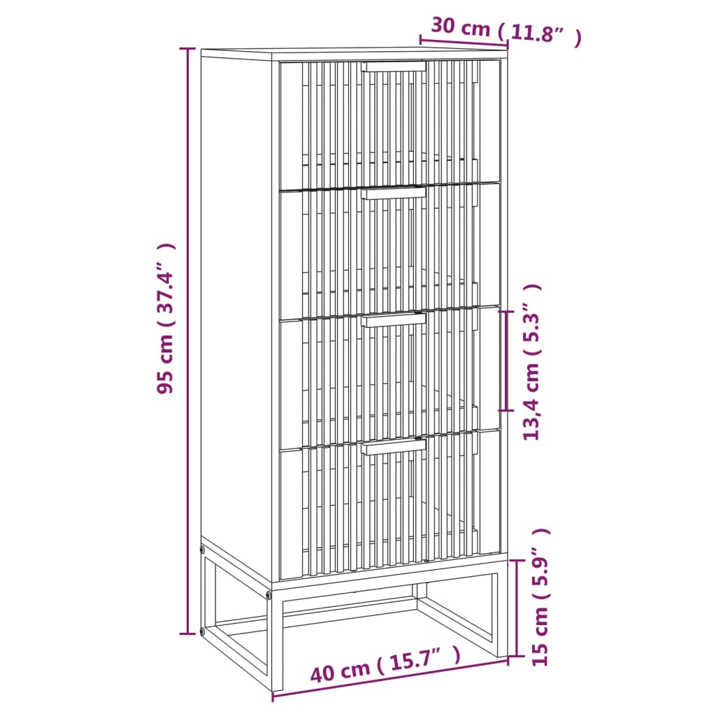 Highboard 40x30x95 cm Engineered Wood