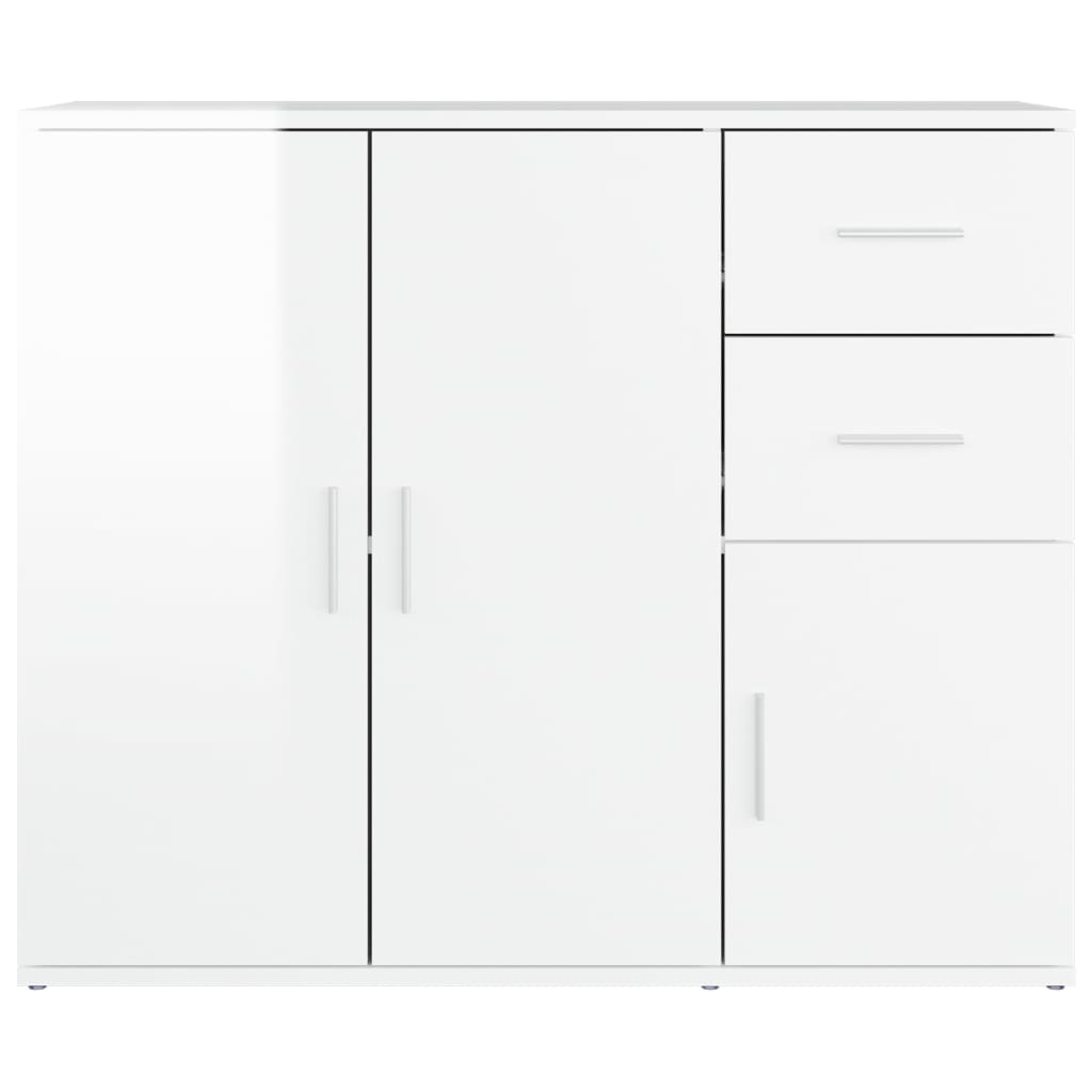 Sideboard High Gloss White 91x29.5x75 cm Engineered Wood