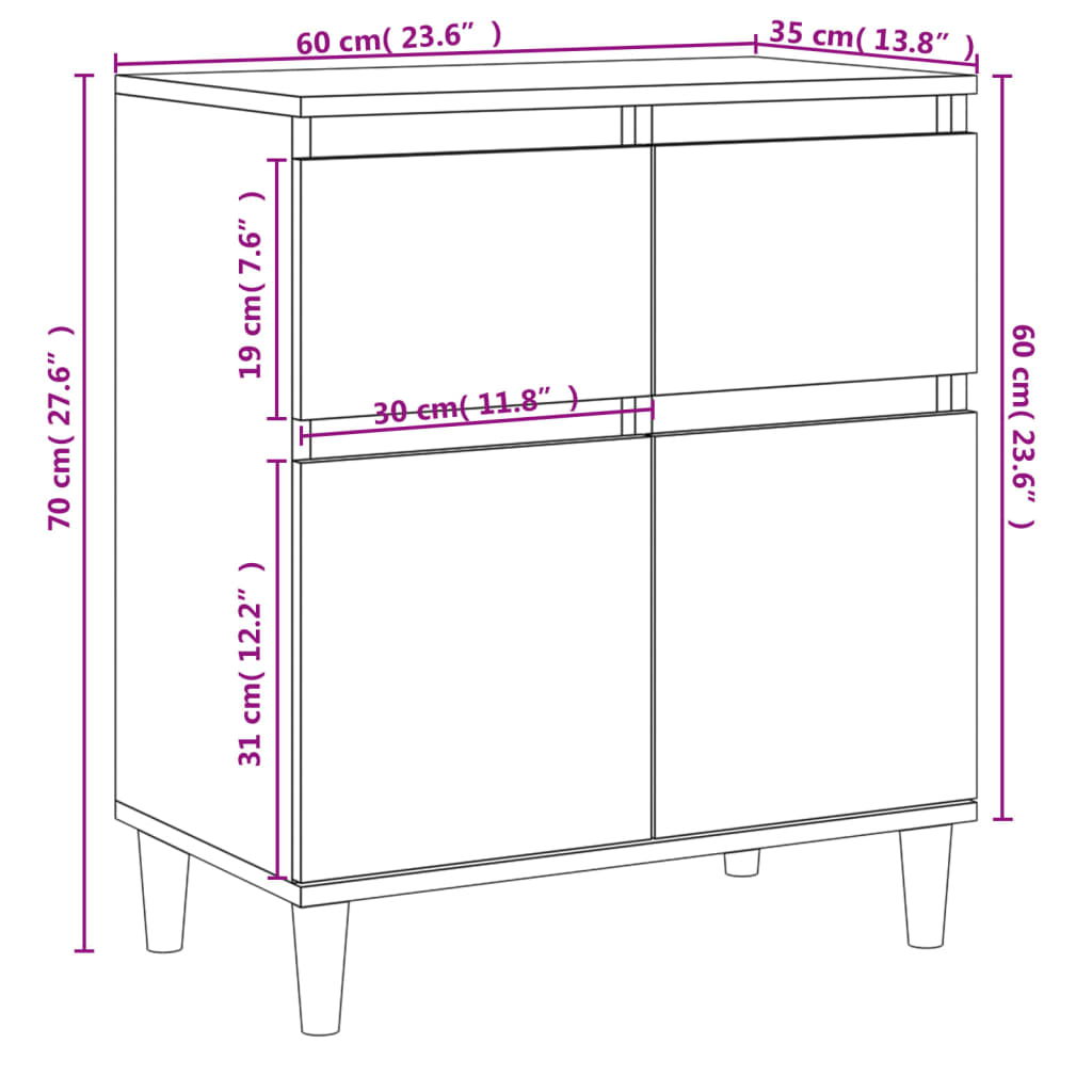 Sideboard 60X35X70 Cm Engineered Wood