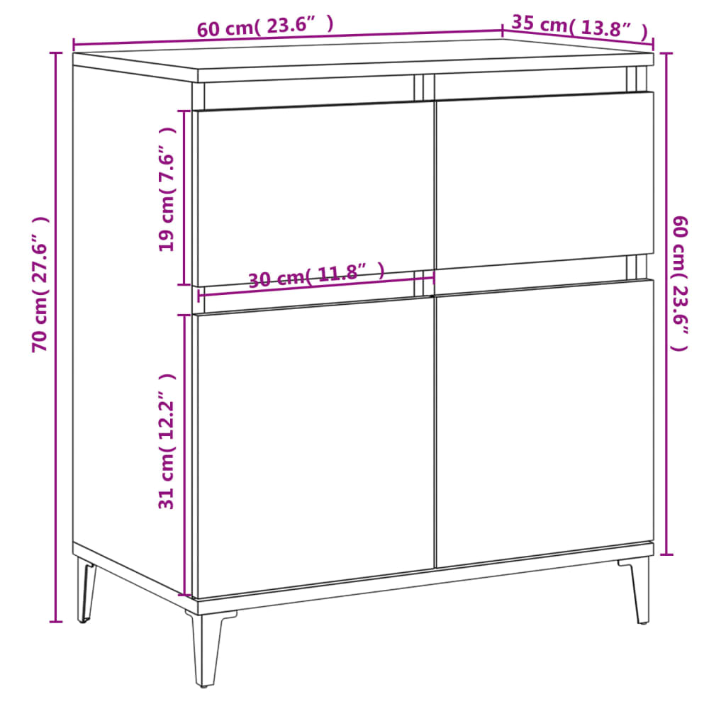 Sideboard 60X35X70 Cm Engineered Wood