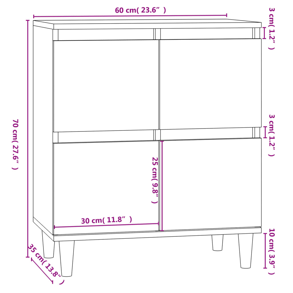 Sideboard 60X35X70 Cm Engineered Wood