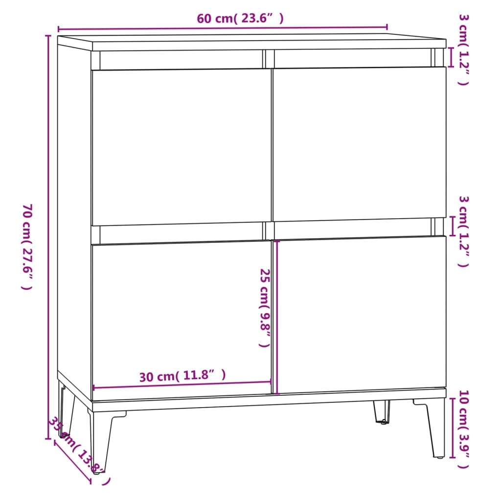 Sideboard 60X35X70 Cm Engineered Wood