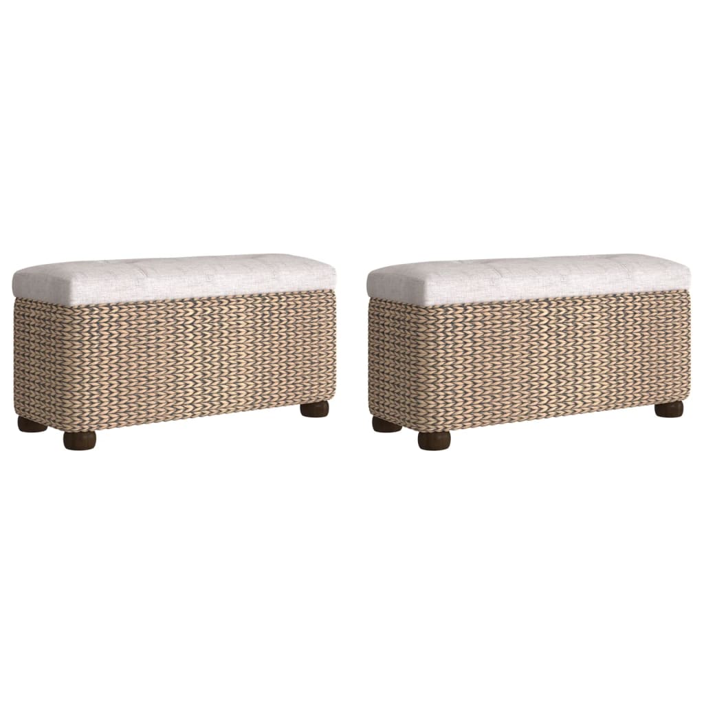 Storage Benches 2 Pcs With Cushion 69 Cm Cattail