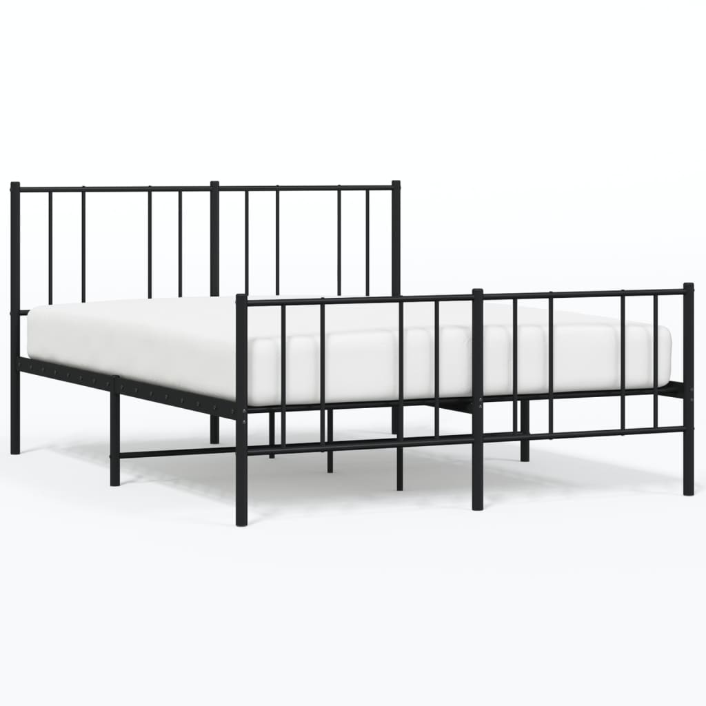 Metal Bed Frame With Headboard And Footboard 153X203 Cm Queen Size