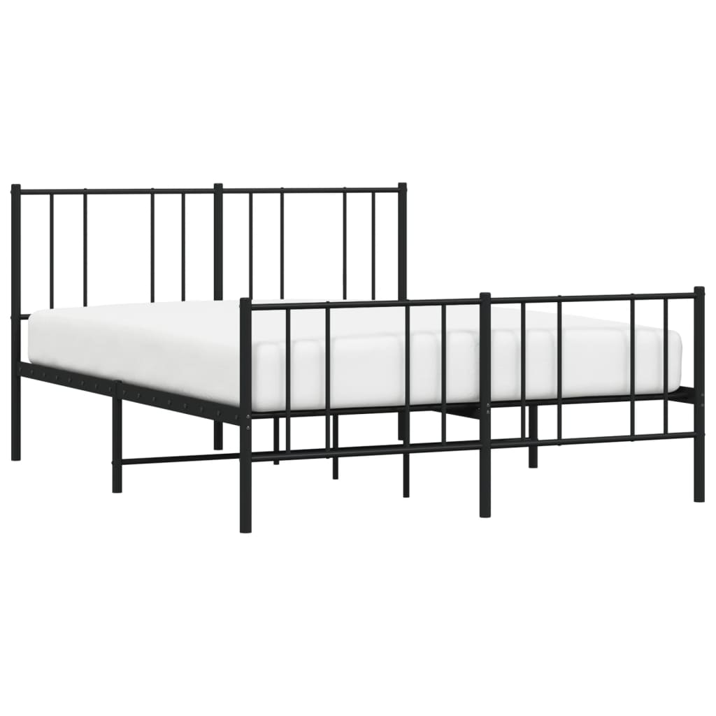 Metal Bed Frame With Headboard And Footboard 153X203 Cm Queen Size