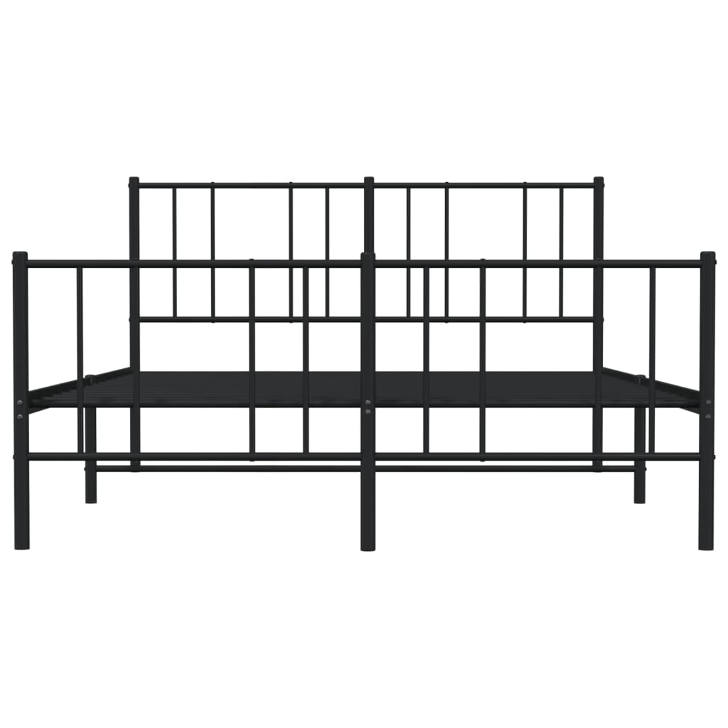 Metal Bed Frame With Headboard And Footboard 153X203 Cm Queen Size