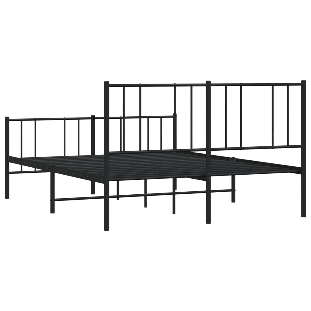 Metal Bed Frame With Headboard And Footboard 153X203 Cm Queen Size