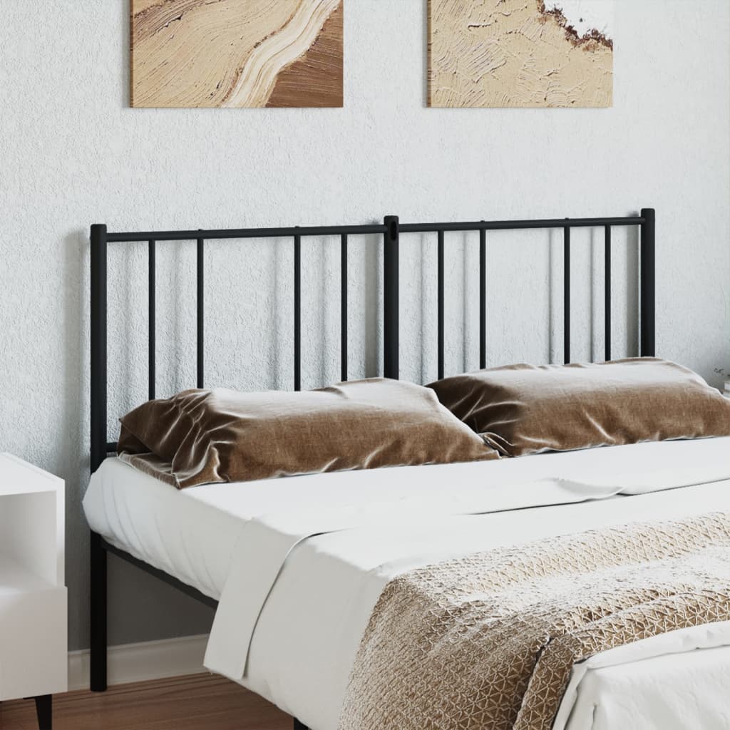 Metal Headboard Black 152 cm