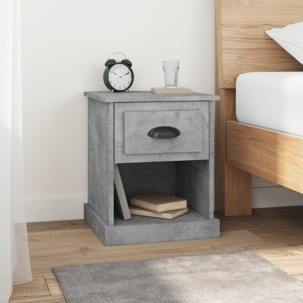 Bedside Cabinets 2 pcs Concrete Grey 39x39x47.5 cm Engineered Wood