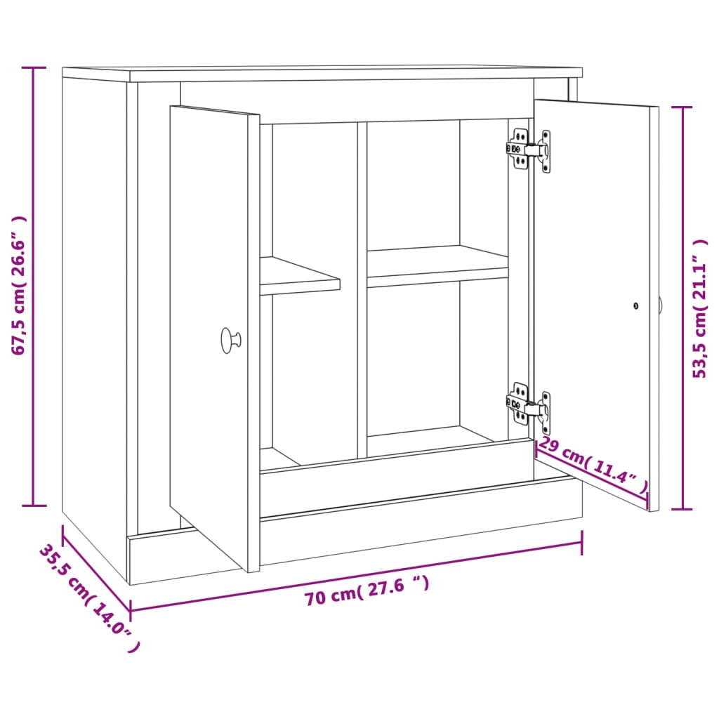 Sideboard 70X35.5X67.5 Cm Engineered Wood