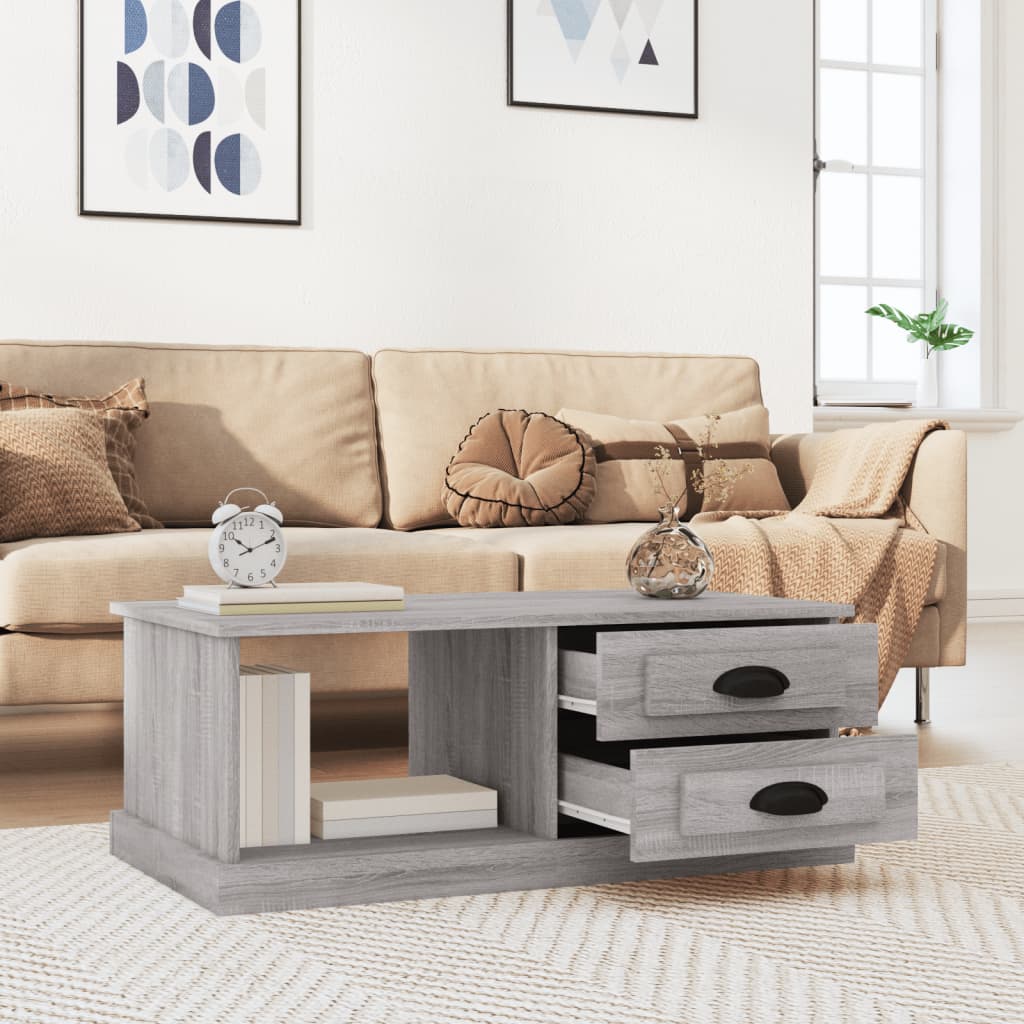 Coffee Table Grey Sonoma 90x50x35 cm Engineered Wood