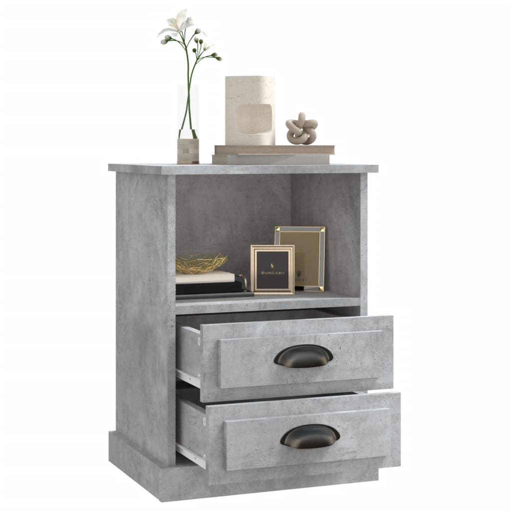 Bedside Cabinet Concrete Grey 43x36x60 cm