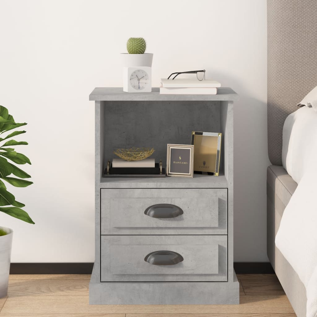 Bedside Cabinet Concrete Grey 43x36x60 cm