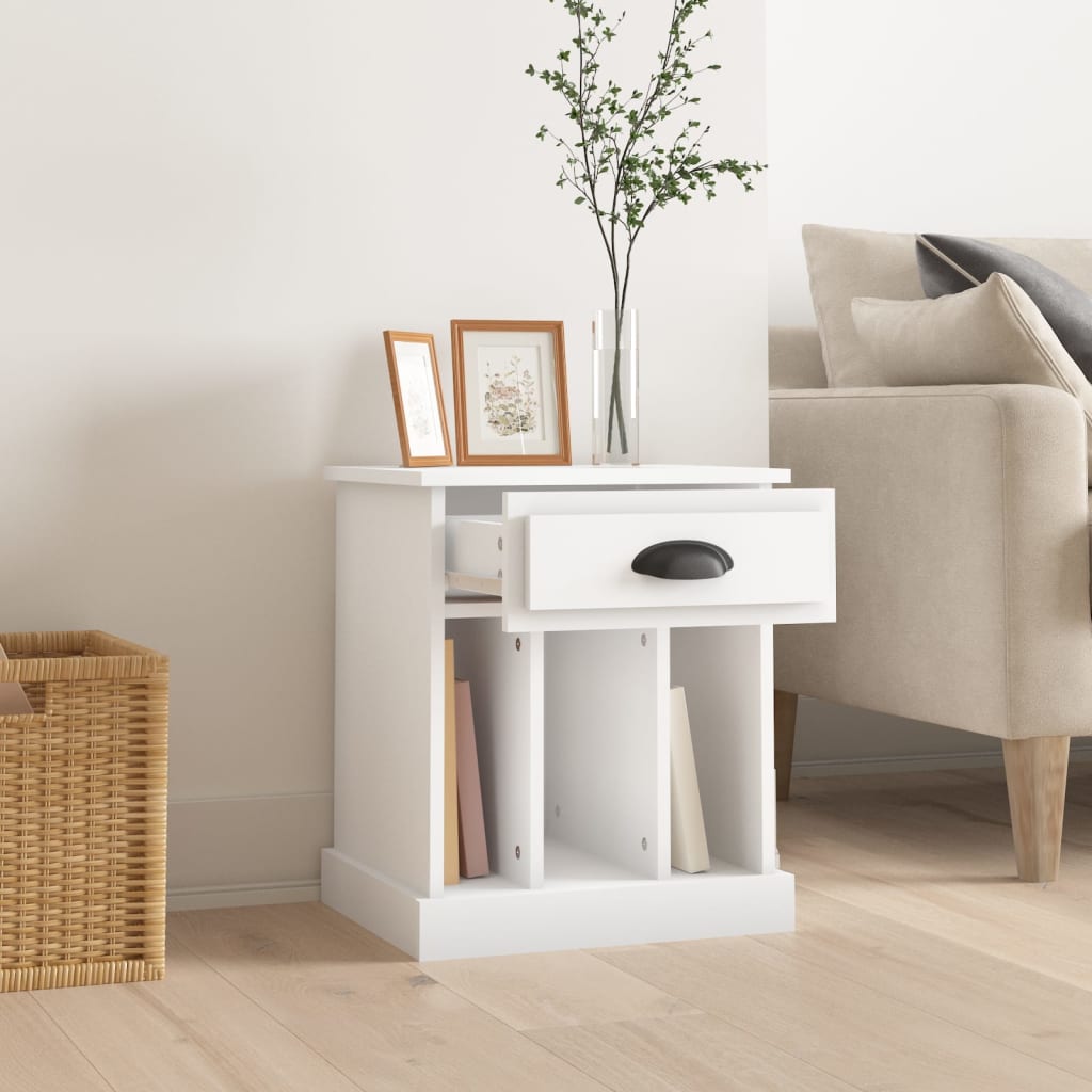 Bedside Cabinet White 43x36x50 cm