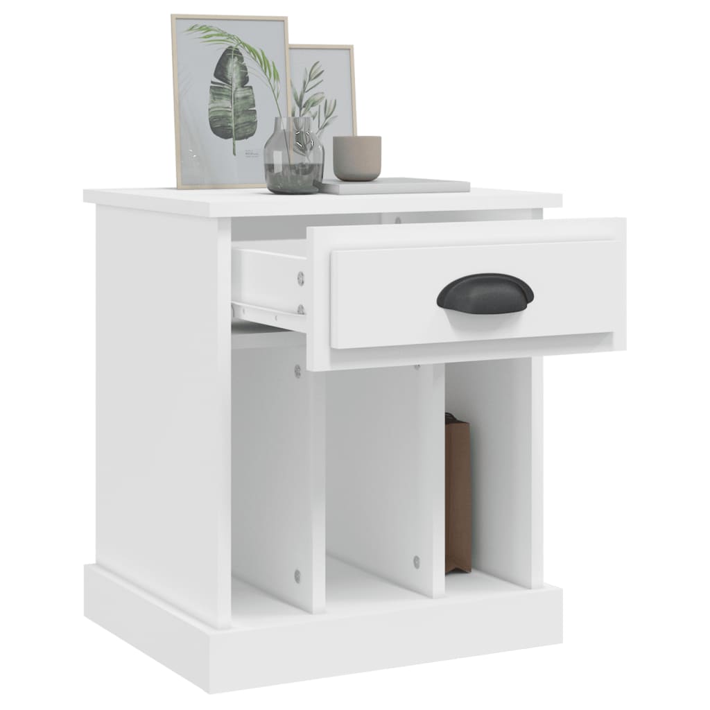 Bedside Cabinet White 43x36x50 cm