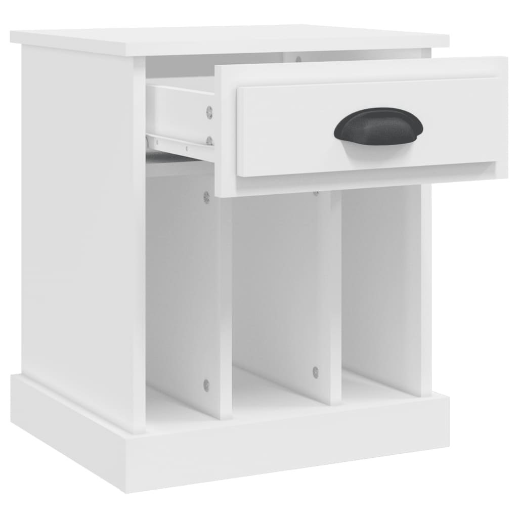 Bedside Cabinet White 43x36x50 cm