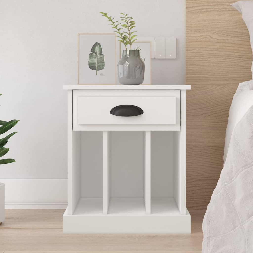 Bedside Cabinet White 43x36x50 cm