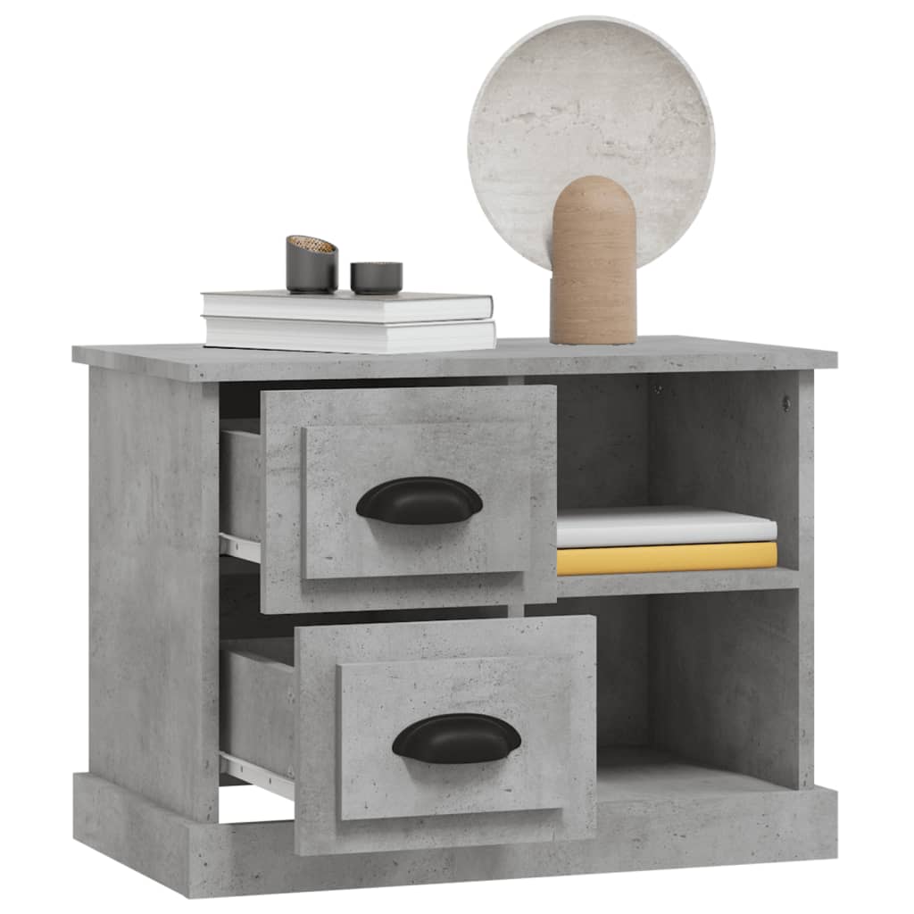 Bedside Cabinet Concrete Grey 60x35.5x45 cm