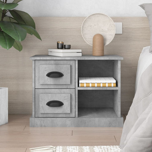 Bedside Cabinet Concrete Grey 60x35.5x45 cm