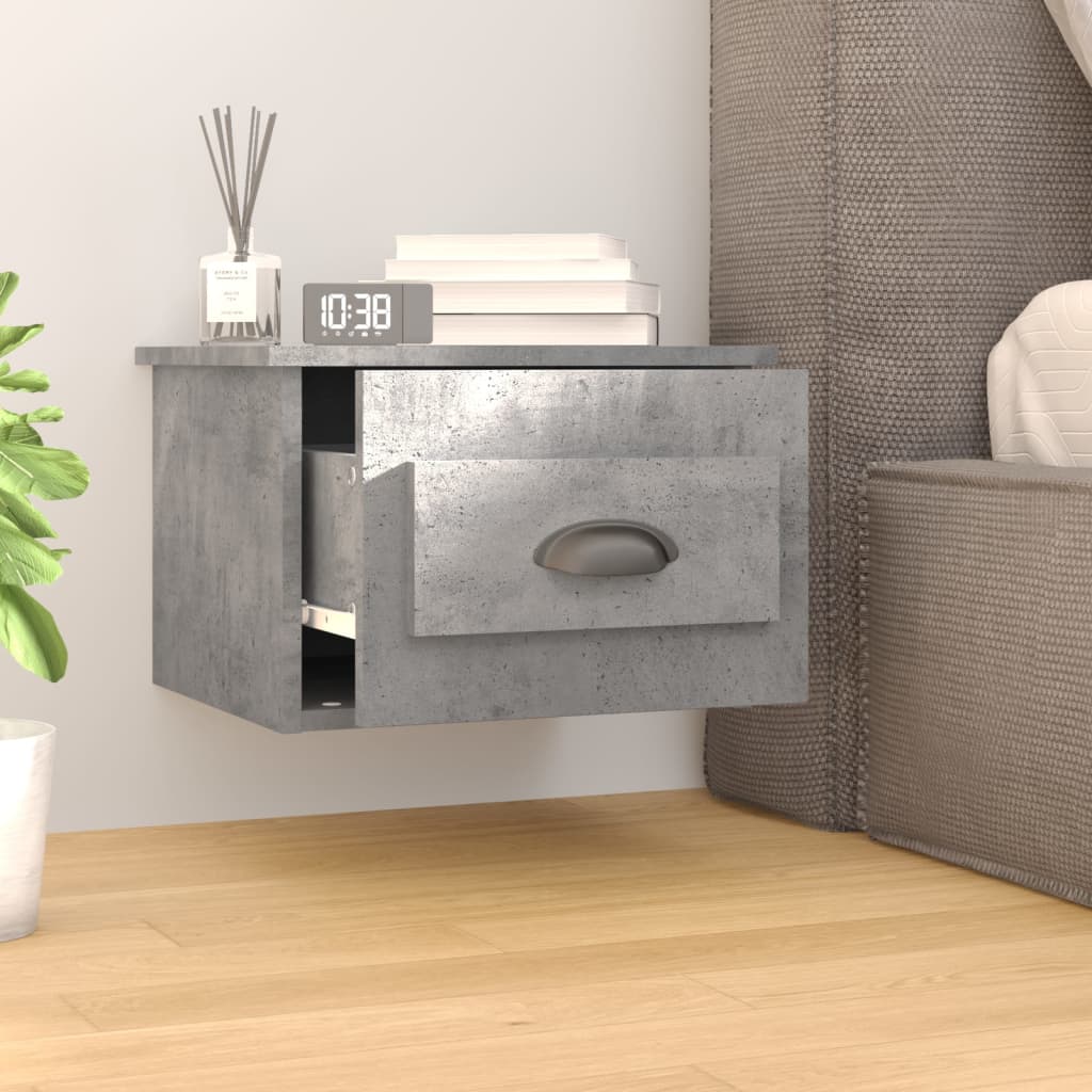 Wall-mounted Bedside Cabinet Concrete Grey 41.5x36x28cm