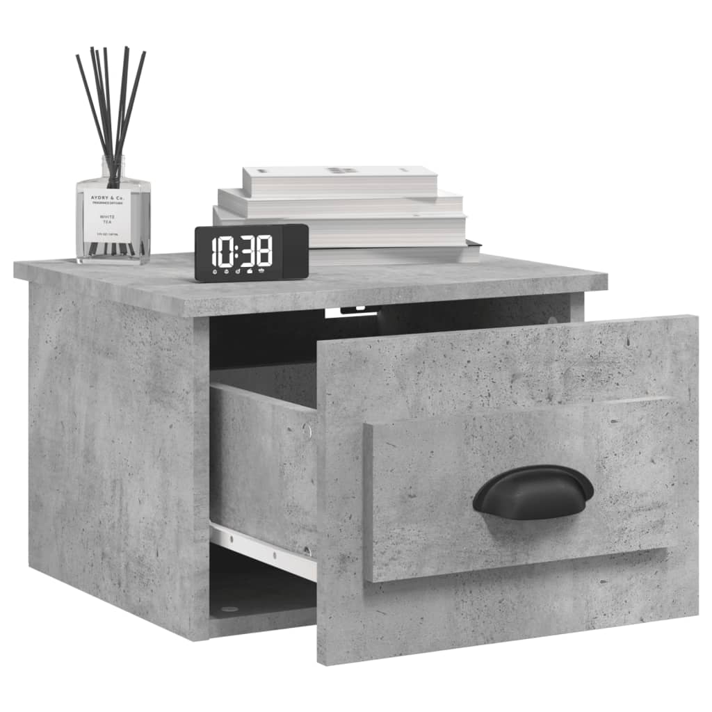 Wall-mounted Bedside Cabinet Concrete Grey 41.5x36x28cm