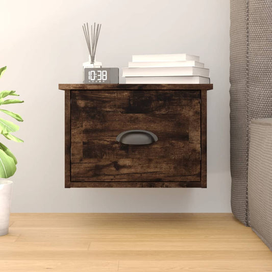 Wall-mounted Bedside Cabinet Smoked Oak 41.5x36x28cm