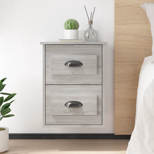 Wall-mounted Bedside Cabinet Grey Sonoma 41.5x36x53cm