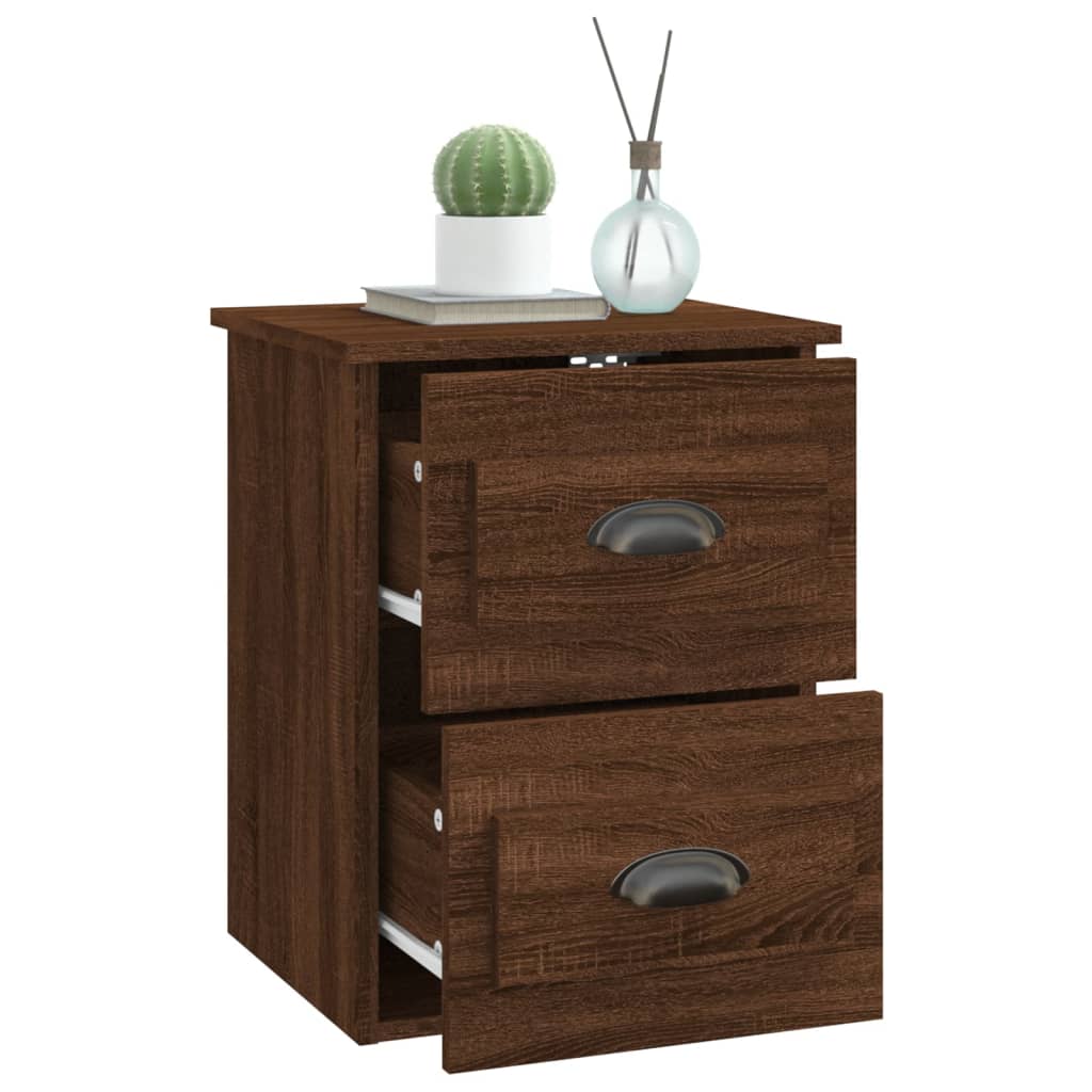 Wall-mounted Bedside Cabinet Brown Oak 41.5x36x53cm