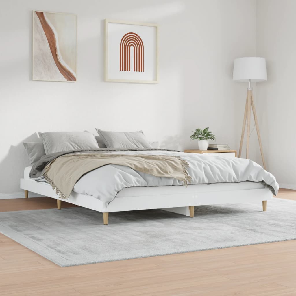 Bed Frame 183X203 Cm King Size Engineered Wood