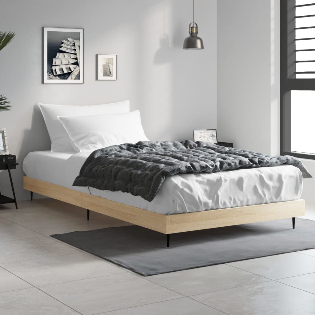 Bed Frame 153X203 Cm Queen Size Engineered Wood