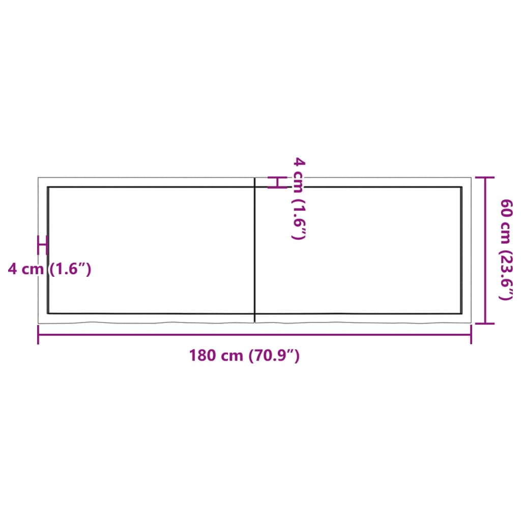 Wall Shelf Light Brown 180x60x(2-6) cm Treated Solid Wood Oak